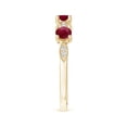 thumbnail image 4 of Angara Natural Round Ruby & Marquise Diamond Ring for Women in 14K Yellow Gold – July Birthstone Jewelry | Ruby and Diamond Ring (Ring Size - 8), 4 of 10