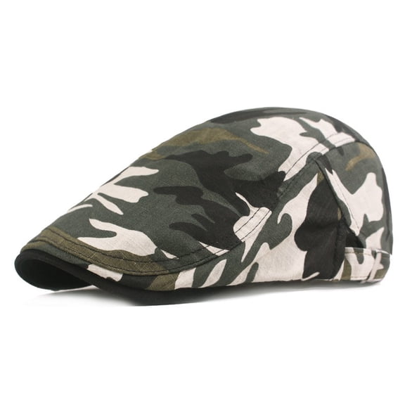 Men Camouflage Duckbill Newsboy Flat Hat Gatsby Golf Driver Adjustable Ivy Cap