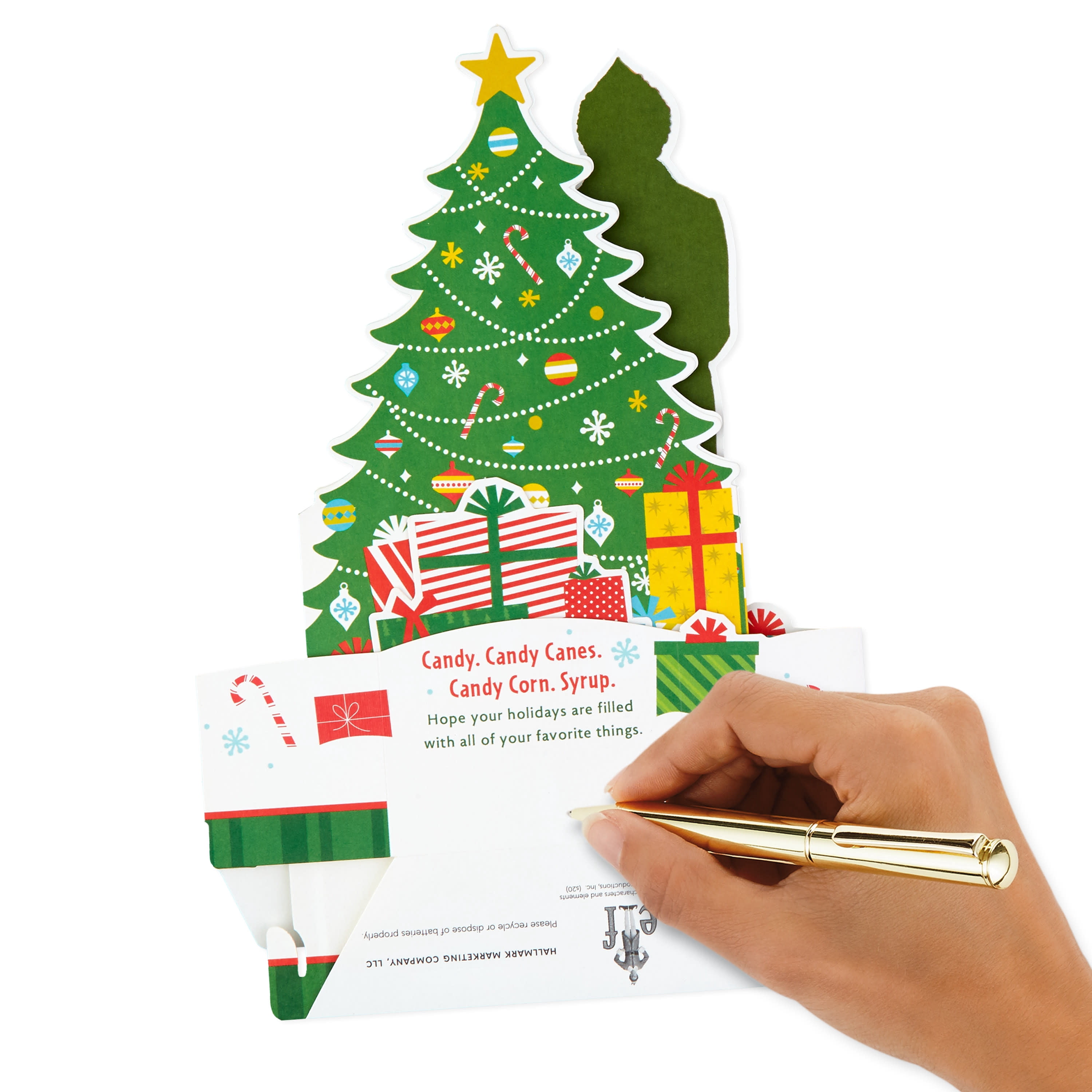 Hallmark Paper Wonder Elf Displayable Pop Up Christmas Card with Sound (Buddy the Elf)