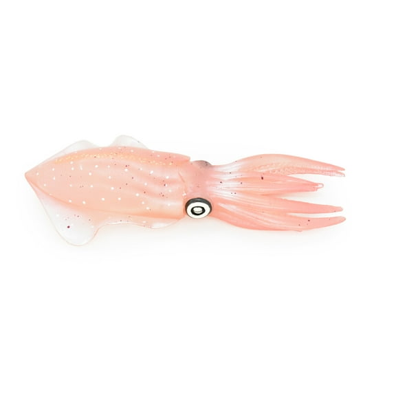 Squid Toy, Big Fin Reef Squid, Ocean, Pink, Very Realistic Rubber Figure, Model, Educational, Animal, Hand Painted Figurines, 8" CH099 BB87