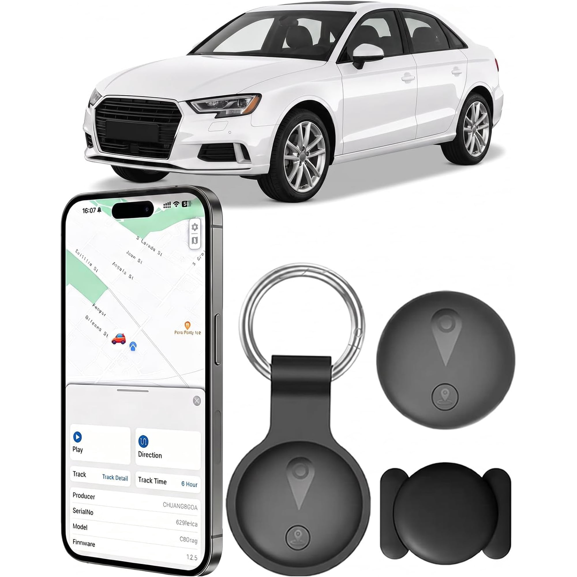 GPS Tracker for Vehicles, Real-Time Undetectable GPS Tracker for Car - No Monthly Fee & SIM Card for Hidden Magnetic GPS Locator for Android and iOS, Ultra-Slim, IP68 Waterproof, Safe & Durable