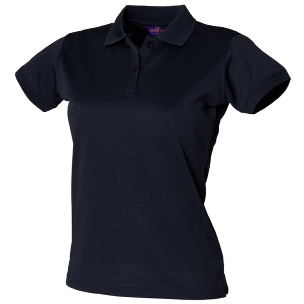 Henbury- Polo ajustado Coolplus® para mujer (Azul marino)