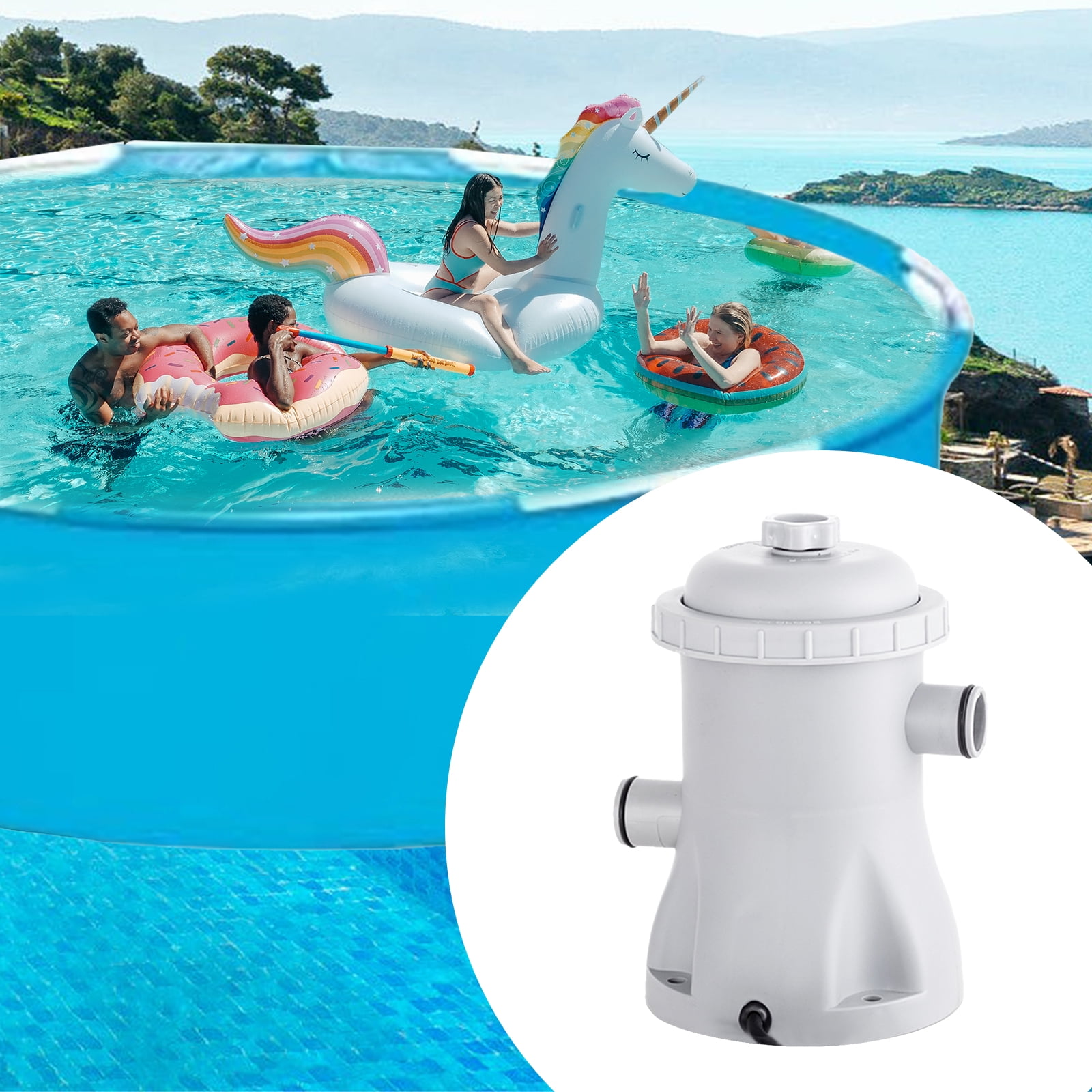 Electric Swimming Pool Filter Pump Fit Above Ground Pools Water