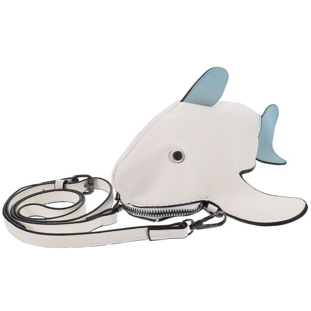 Bolso cruzado de tiburón para mujer, bolsa de animales de PU, bolso de hombro para niña, 1 ud.