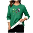 thumbnail image 3 of MHFRRA Hauts à Manches Longues pour Femmes Décontracté de Noël Col Rond avec Poche Épais Thermique TG, 3 of 4