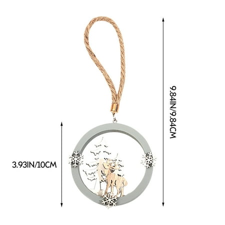 

Three-dimensional Milu Deer Christmas Dolls Wooden Pendant