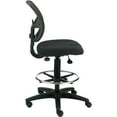 thumbnail image 2 of Armless Mesh Drafting Stool, Fabric, Black, Mid Back, 2 of 6