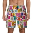 thumbnail image 3 of Uemuo Cute Doodles Pattern Mens Swim Trunks Quick Dry Board Shorts with Mesh Lining, Stretch Beach Shorts Quick Dry No-Chafing Board Shorts-X-Large, 3 of 9