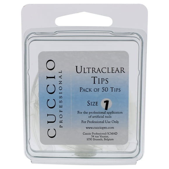 Uñas acrilicas Cuccio Ultraclear Tips - 1 Acrylic Nails Dama 50 Pc