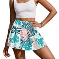 thumbnail image 2 of Xoenoiee Tropical Monstera Palm Leaves Print Pleated Tennis Skirts for Women with Shorts Lightweight Athletic Skorts High Waisted Golf Skirts for Running, 2XL, 2 of 6