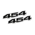 thumbnail image 1 of 2X (Pair/Set) VMS Racing 454 Black on Silver Highly Polished Aluminum Emblems, 1 of 4