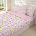 thumbnail image 3 of Manfei Modern Checkered Zipper Twin Comforter Sets with Fitted Sheet and 2 Pillowcases,Romantic Flowers Zipper Bedding Set,Pink White,Pink Reversible,4pcs, 3 of 8