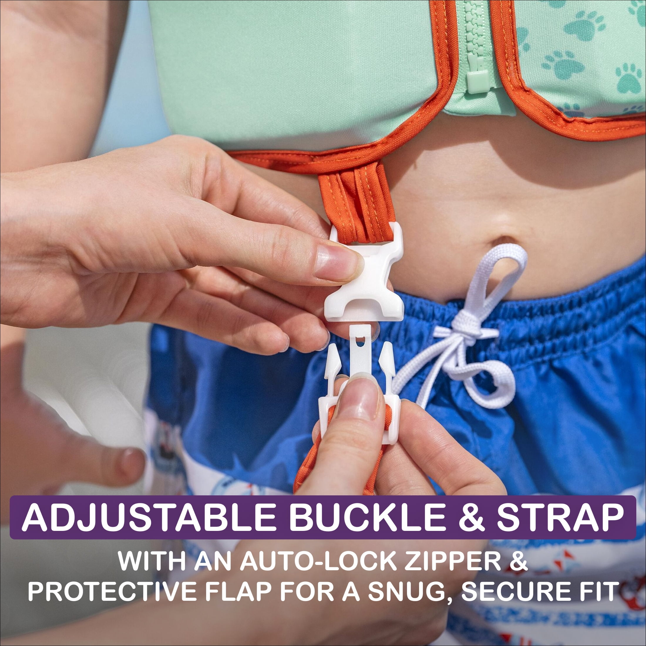 Puddle Jumper AquaStar Fabric Toddler Swim Vest, Up to 40lbs (18kg) Weight Capacity