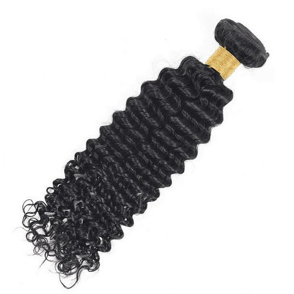 Ustar Remy Deep Wave Human Hair Weave Extensions Natural Black Color 1B - 10 inch