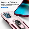 thumbnail image 6 of Nalacover Military Grade Heavy Duty Case for iPhone 14 Plus, Rugged Rotated Ring Holder Kickstand Bracket Cover with Magnetic Car Mount Soft TPU Shockproof Lens Protective Case, Purple, 6 of 8