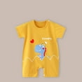 thumbnail image 3 of Atogsazn Toddler Baby Boy Clothes Infant Summer Short Sleeve Cotton Jumpsuit Romper Outfit Outerwear 06-Yellow 3-6 Months on Clearance, 3 of 3