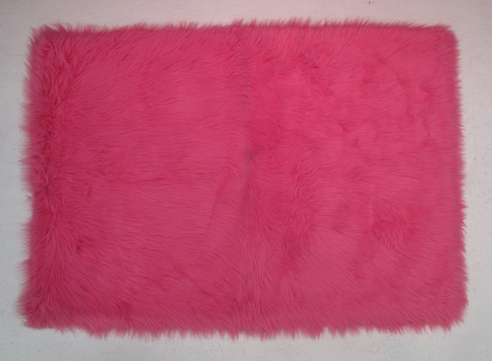 Fun Rugs Flokati Shag Area Rug FLK003 Hot Pink Hot Pink Plush Shag