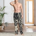 thumbnail image 5 of Uemuo Abstract Cat Faces Pattern Pattern Men's Wide Leg Palazzo Lounge Pants with Pockets Light Weight Loose Comfy Casual Pajama Pants-Medium, 5 of 9