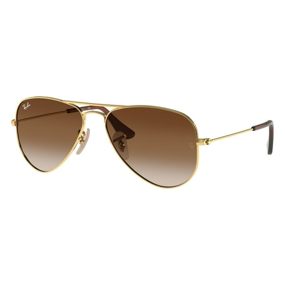 Ray-Ban Junior RJ9506S Metal Aviator Sunglasses, Arista/Brown Gradient Dark Brown, 52 mm