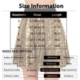 thumbnail image 4 of Women's Fashion High Waist Pleated Solid Color Short Skirt Loose Sequin Skirt High Waist Pencil Skirt A Line Mini Skirt Daily-Wear Flowy Shiny Glitter Mini Short Skirts Club Party Gold M, 4 of 7