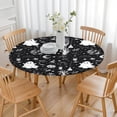 thumbnail image 3 of Vintage Halloween Elements Pattern Round Fitted Tablecloth with Elastic Edge,Dining Table Cover Waterproof,Outdoor Round Tablecloth for Camping,Dining,Indoor and Outdoor, 3 of 7