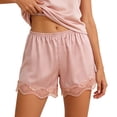 thumbnail image 5 of KHONTS Women's Loose Half Slip Shorts Loose Fit Lace Trim Pettipants Culotte Slip Bloomers Split Underwear Shorts Z03-Light Pink M, 5 of 6