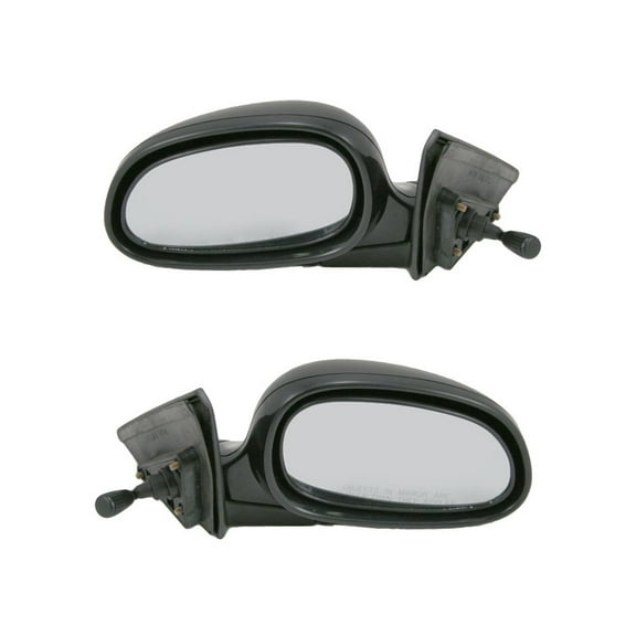 TRQ Manual Remote Side View Mirrors Black Pair Set for 92-95 Civic 4 Door Sedan MRA04564