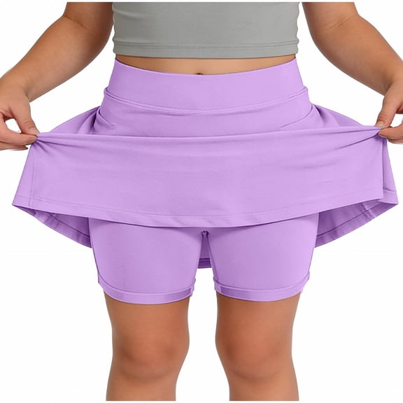 Hihipz Big Girls Skort Athletic Tennis Cheerleading Shorts Pocket Skort Kids Girls Stretch Casual Outfits,Sizes 4-12