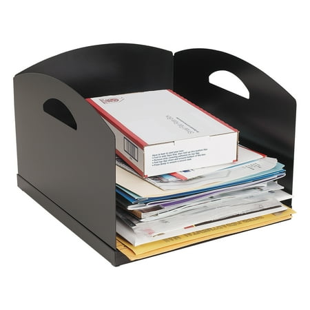 SteelMaster Big Stacker Inbox Desk Tray, Single Tier, 11 x 12 x 8, Black -MMF264001H04