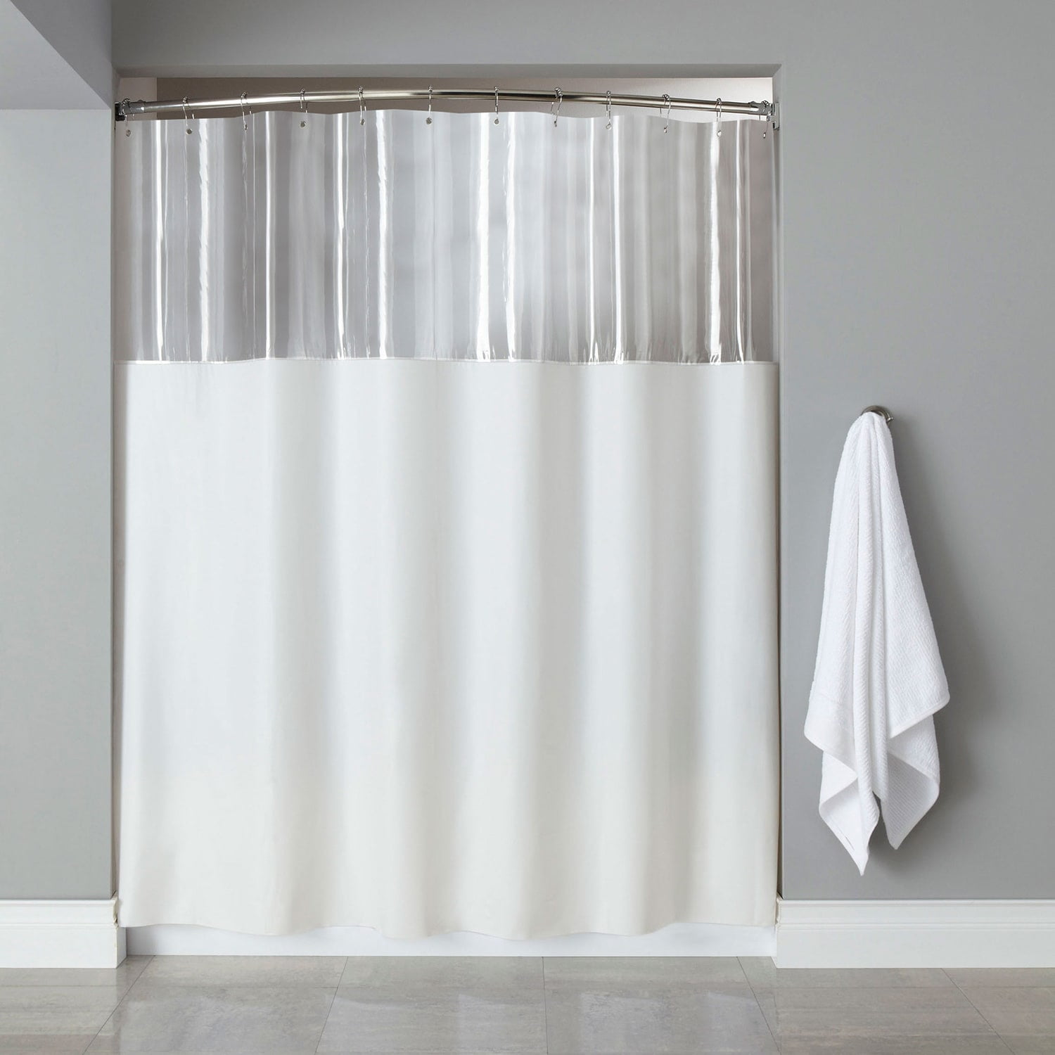 Sleep Safe Mold Proof Heavy Duty White Shower Curtain Mildew Bacteria Resistant 