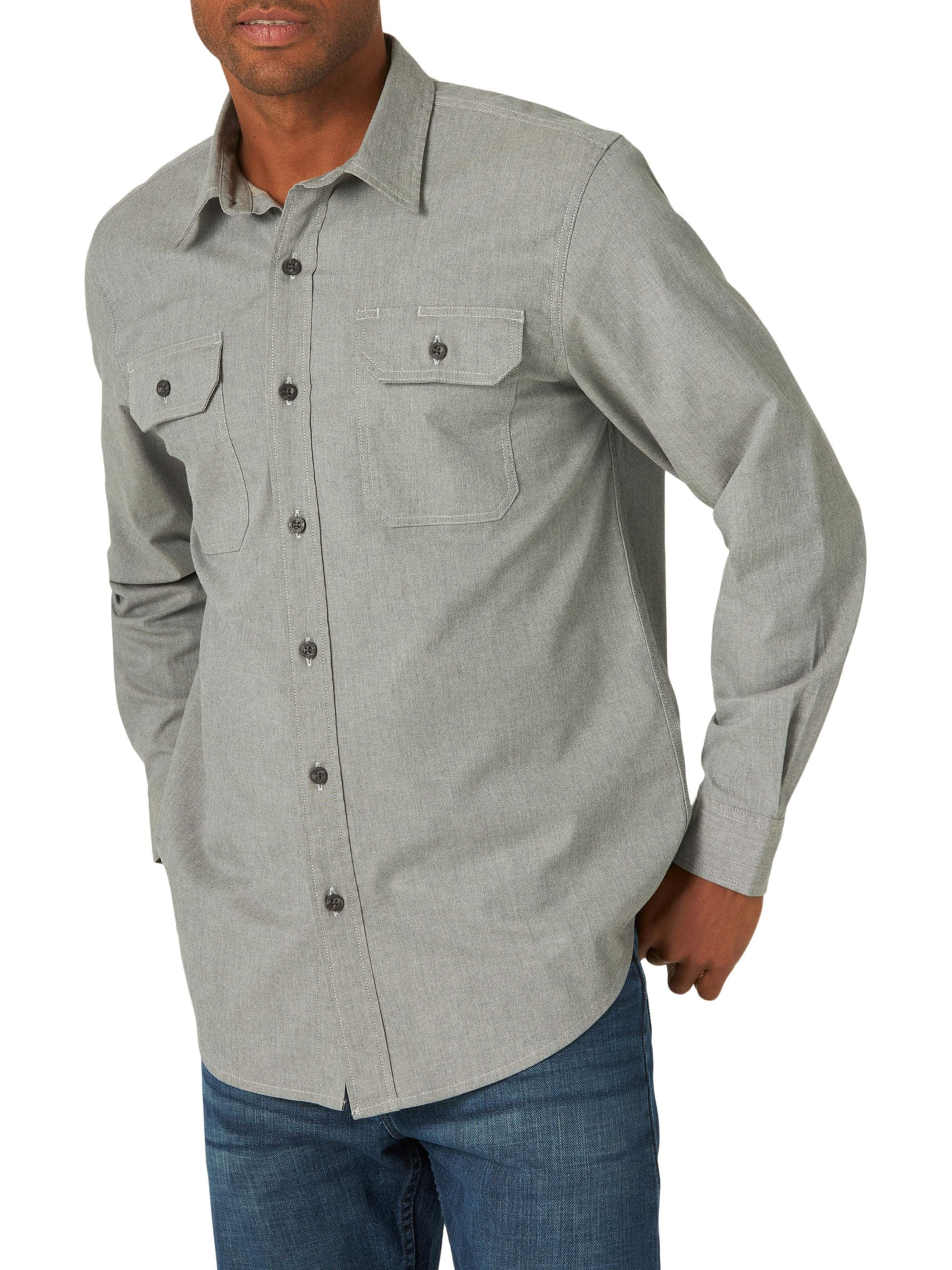 Wrangler Men's Comfort Flex Twill Long Sleeve Shirt 