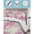 thumbnail image 3 of Quilt King Size Bedding Set, Pink Ombre Reversible Summer Quilt 3 Pieces, Gradient Abstract Art Vintage Lightweight Bedspreads Coverlets with 2 Pillow Shams for All Seasons, 3 of 5