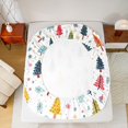 thumbnail image 5 of Feelyou Kids Christmas Full Size Sheets, Cartoon Xmas Tree Bed Sheets, Cartoon Snowflake Print Sheet Sets, Ultra Soft Home Decor, 4pcs, 5 of 7