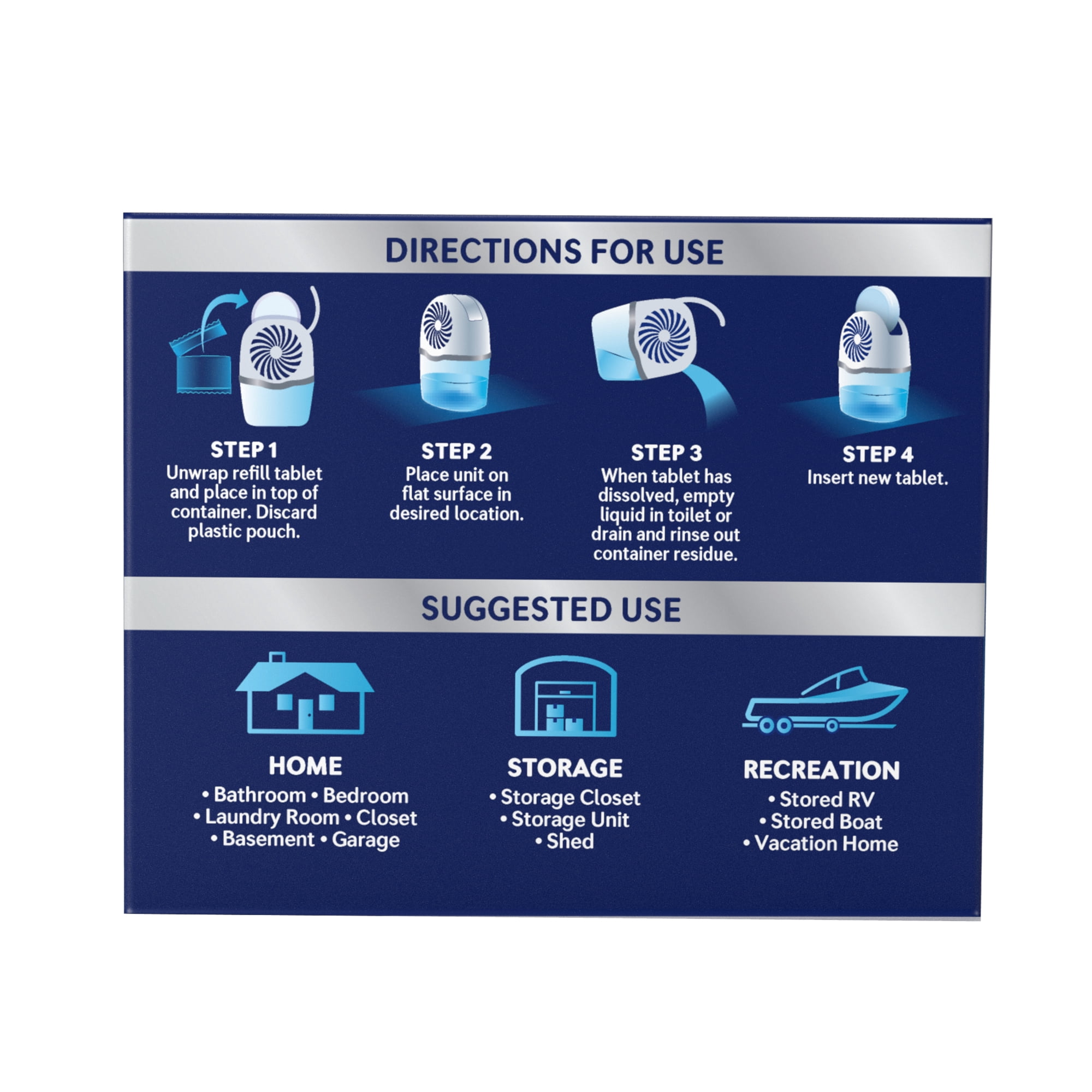 DampRid Moisture Absorber Drop-In Tablet Refill Pack, Fresh Scent, 15.8 oz., 2 Ct.