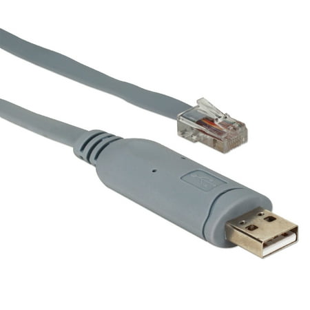 UPC: 0037229221374 | QVS 6ft USB to RJ45 Cisco RS232 Serial Rollover Cable Gray