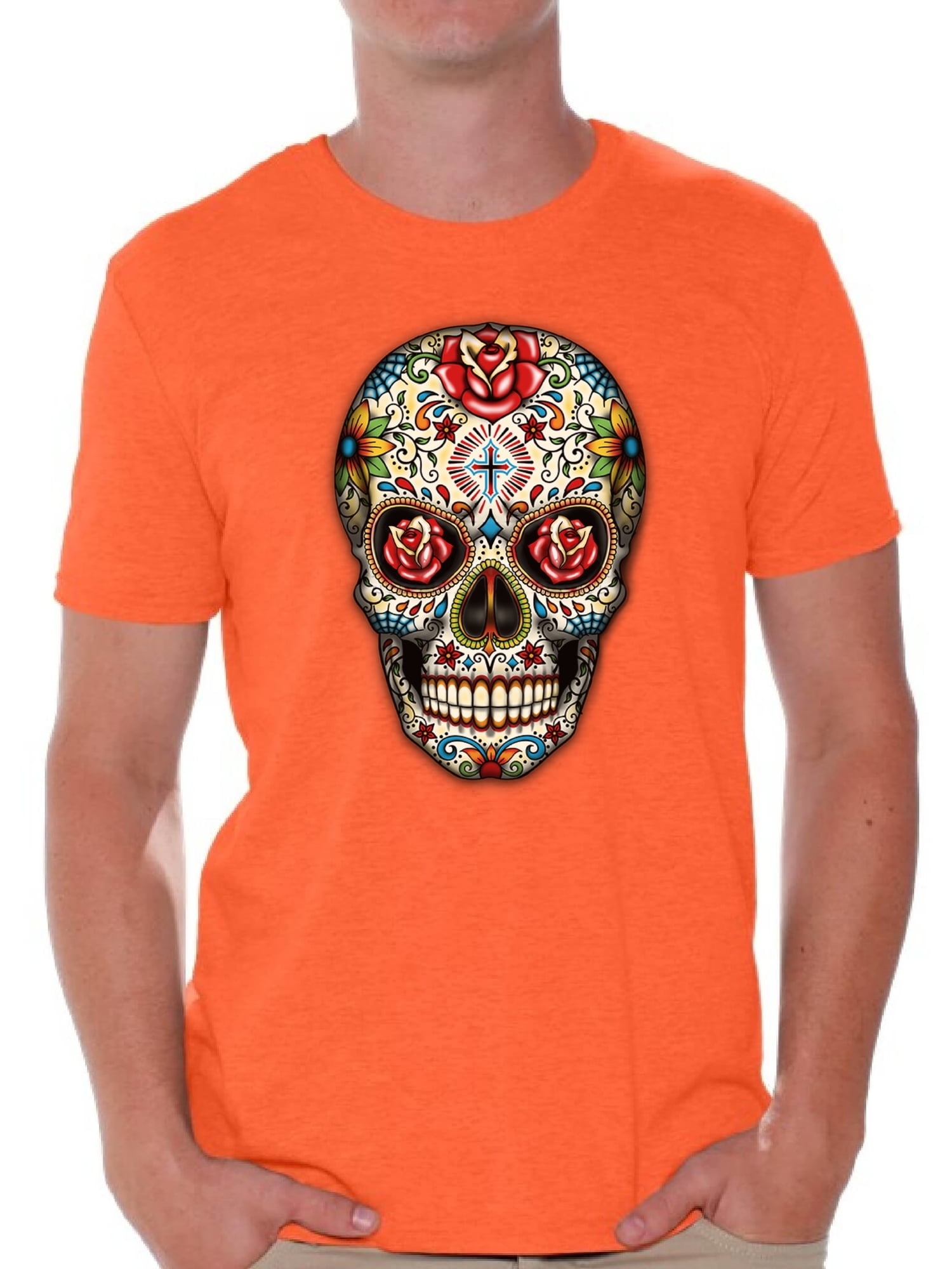Day of the Dead Girl Long Sleeve T-Shirt Skull Face Dia de Los Muertos Roses Tee