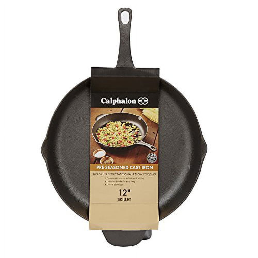 Calphalon Pre-Seasoned Cast Iron Cookware, Skillet, 12-Inch, Cast Iron Skillet