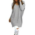 thumbnail image 2 of Sonducket Solid V-neck Sweater Skin Friendly Autumn Tops Fashionable Sweaters Long-sleeve Girls Loose Portable Blouse Winter Type3 NO3, 2 of 6