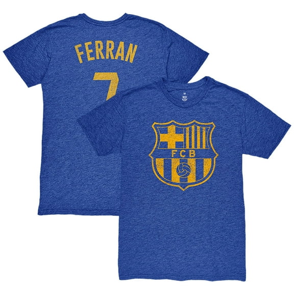 Men's 1863FC Ferran Torres Heather Royal Barcelona Player Name & Number Twisted Tri-Blend Slub T-Shirt