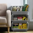 thumbnail image 5 of 3-pack Stackable Storage Baskets, Plastic Stacking Organizer Bins, 5 of 7