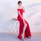 thumbnail image 4 of Vestido de noche elegante para mujer, largo, sexy, negro, ajustado, con cola de pez, para banquete, 4 of 5