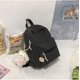 thumbnail image 3 of LHSHID Women Kawaii Pure Colour Small Backpack Purse Girl Cute Bear Pendant Pink Backpack Primary School Student School Bag (Pink), 3 of 6