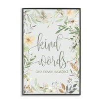Stupell Industries Kind Words Never Wasted Plants & Flowers Painting Black Framed Art Print Wall Art, 12 x 18