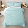 thumbnail image 2 of Manfei Cute Stars Quilt King,Kawaii Cartoon Theme King Coverlet Set,Mint White,Polkadot Reversible,3-Piece,1 Bedspread and 2 Pillowcases, 2 of 7
