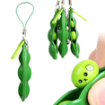 thumbnail image 4 of 3 Pack Edamame Keychain Toys Keyring Pea Keychain Soybean Toys Gift Decompression Pea Pod Keychain, 4 of 4