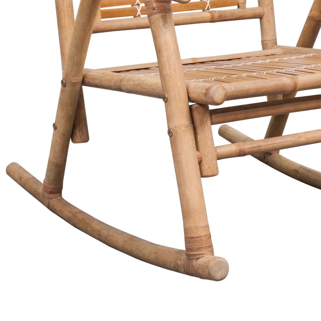 Kepooman Outdoor Patio Bamboo Rocking Chair for Porch Deck, Brown Kepooman Outdoor Patio Bamboo Rocking Chair for Porch Deck, Brown