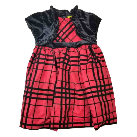 Infant Baby Girls Red Black Plaid Christmas Holiday Party Dress 12M