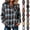 65-Beige, variant on Checkered Flannel Shirt for Women Long Sleeve Plaid Button Down Collared Blouse Casual Loose Fit Chest Pocket Fall Fashion Top