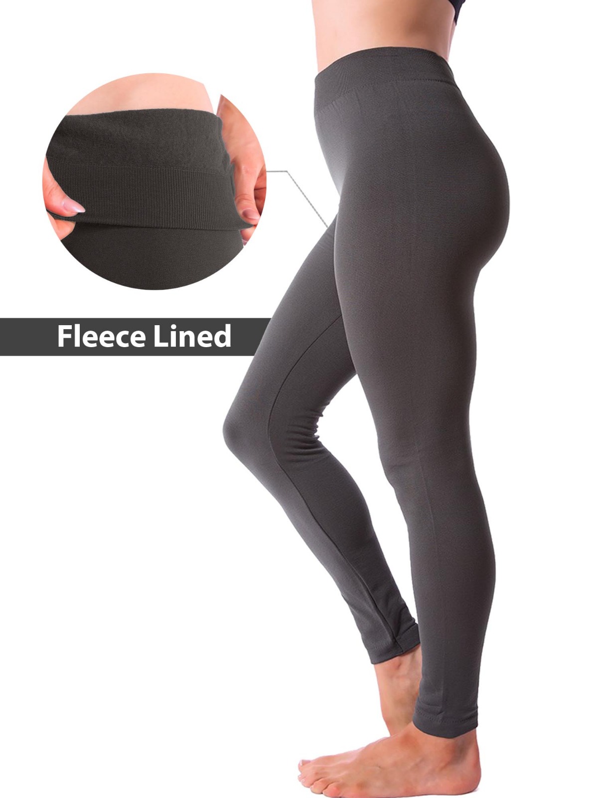 Kuda Moda Women's Fleece Lined Thermal Leggings, 3-Pack photo 6