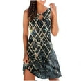 thumbnail image 2 of SMihono Robe d'Été pour Femmes Grande Taille Mode pour Femmes Imprimée Décontractée à Col Rond Sans Manches Longue Robe, 2 of 5